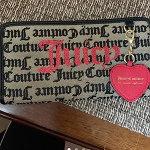Red juicy print & heart juicy couture wallet.